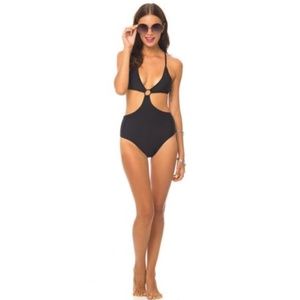 Motel Moondust Monokini Cut Out Swimsuit Black XS
